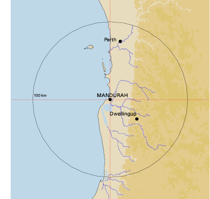Topographic map showing site location