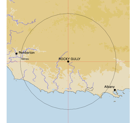 Topographic map showing site location