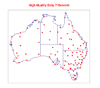 Map of locations  for daily temperature data