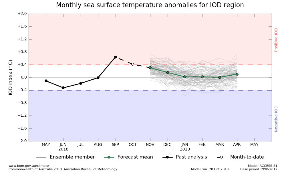 IOD SST plume graphs from ACCESS-S forecasts, updated daily