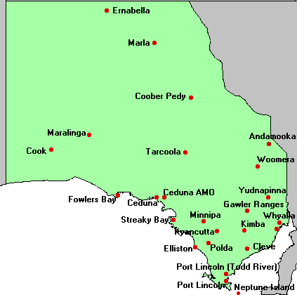 Western South Australia Area Map