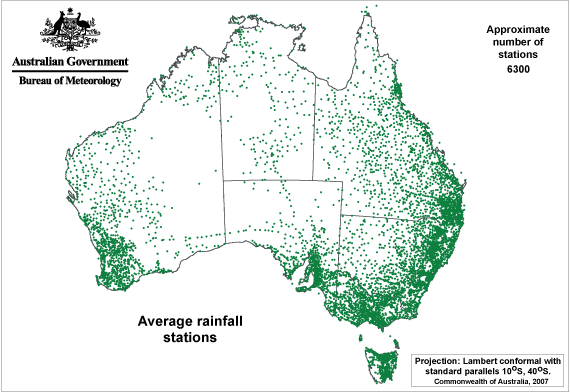 recording stations used in the avrerage annual and monthly rainfall analysis