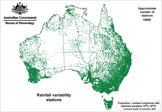 recording stations used in the annual and 3-monthly rainfall variability analysis