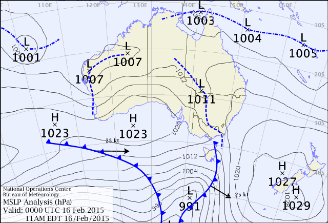 MSLP Analysis for Mon Feb 16 2015 00:00 UTC