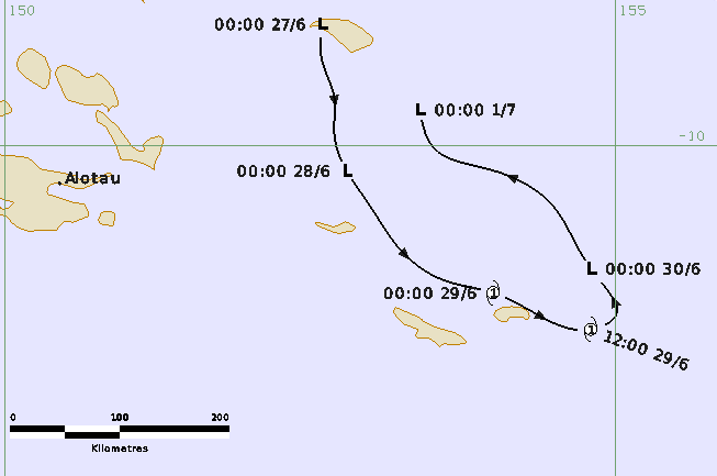 Best Track of Tropical Cyclone 21U