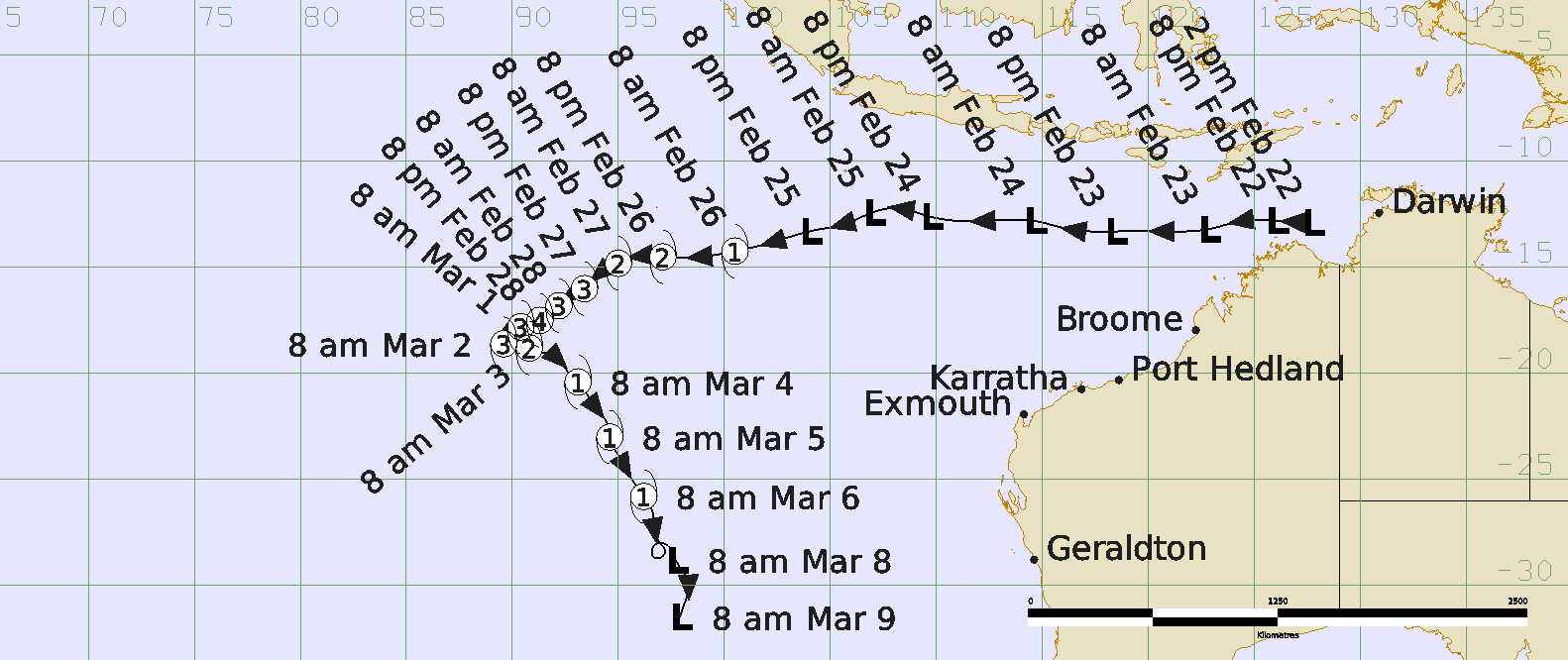 Best Track of Tropical Cyclone Marian
