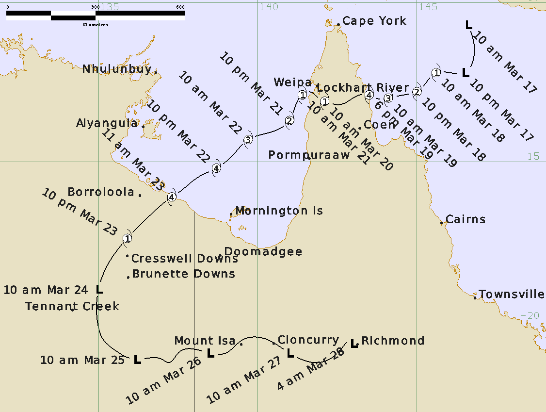 Best Track of Tropical Cyclone Trevor
