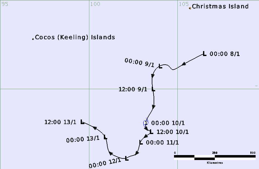 Best Track of Tropical Cyclone Unnamed 09U