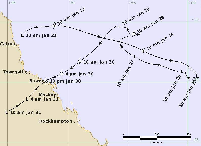 Best Track of Tropical Cyclone Anthony