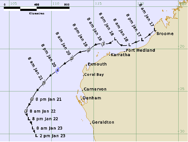Best Track of Tropical Cyclone Sean
