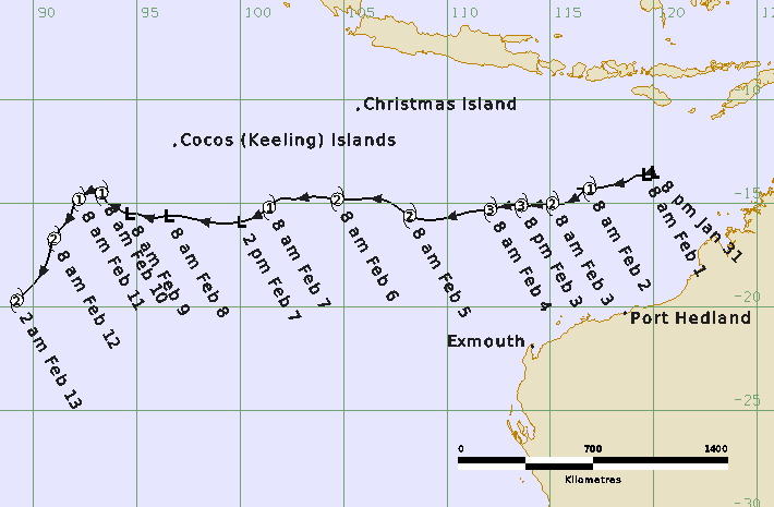 Best Track of Tropical Cyclone Taliah