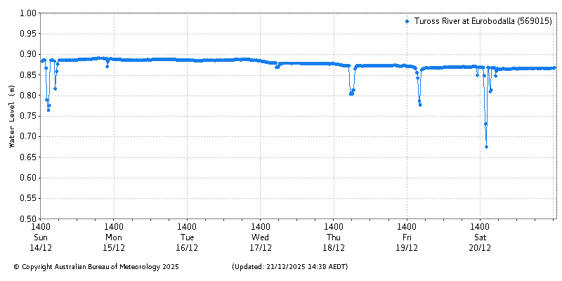 Plot of River Height Observations