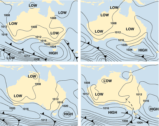 Typical midsummer weather map