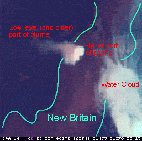 NOAA-14 image of Ulawun eruption