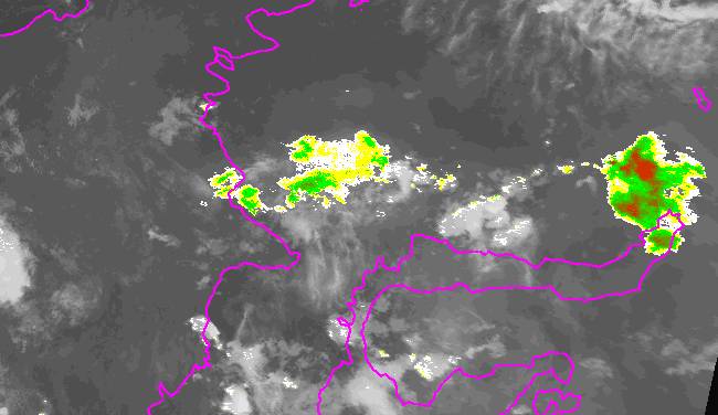 NOAA/AVHRR image of Ruang clouds, 25 September 2002