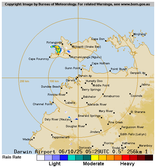 256 km Darwin Airport Radar