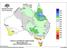 Map of Australia with percentage contours of likelihood of above normal rainfall