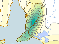 Figure C3. Map of mean annual rainfall for the Adelaide region based on data collected between 1961-1990