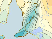 Figure C10. Map of mean daily maximum temperature for the Adelaide region based on data collected between 1961-1990