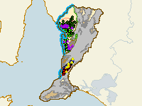 Map of hydrogeology within the Adelaide region and section of region boundary for which lateral groundwater flow was calculated