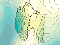 Figure C3. Map of average annual rainfall for the Canberra region, based on data collected 1961–90
