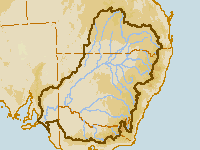 Figure P10. Map of water transfers into, out of, or between catchments within the MDB region