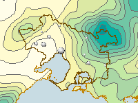 Figure C.2 Map of total annual rainfall for the Melbourne region during 2009–10