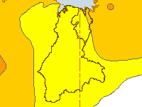 Figure C8. Map of annual maximum daily temperature deciles for the Ord region during 2009–10