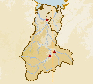 Figure W4. Map of the location of gauging stations used for flow graphs in Figure W1. to W3.