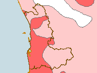 Figure C1. Map of annual rainfall deciles for the Perth region during 2009-10
