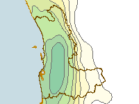 Figure C2. Map of total annual rainfall for the Perth region during 2009-10