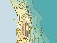 Figure C6. Map of total annual evapotranspiration for the Perth region during 2009-10