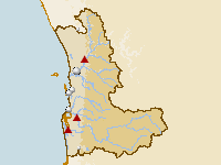 Figure P7. Location map of key flow gauging stations along the main rivers within the Perth region