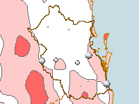 Figure C1. Map of annual rainfall deciles for the SEQ region during 2009-10