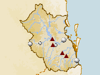 Figure P7. Map of key flow gauging stations along the main rivers within the SEQ region