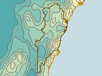 Figure C7. Map of average annual evapotranspiration for the Sydney region, based on modelled data from 1911-2010
