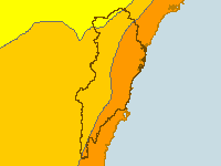 Figure C8. Map of annual maximum daily temperature deciles for the Sydney region during 2009-10