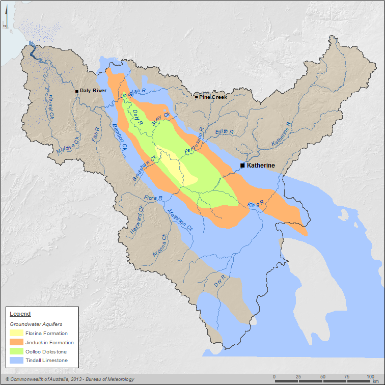 Map of the groundwater model area relative to the Daly region boundary Map of the groundwater model area relative to the Daly region boundary