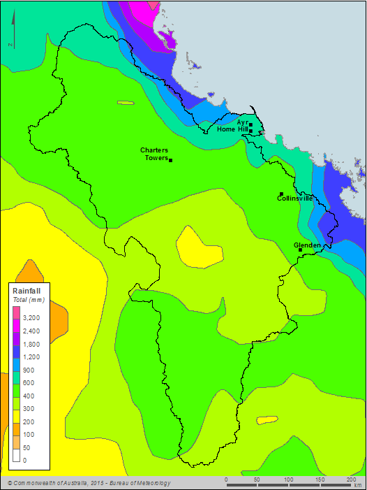 Figure C2 Total annual rainfall for the Burdekin region during the 2013–14 year