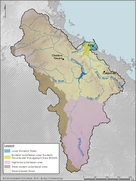 Figure P8 Groundwater management areas in the Burdekin region