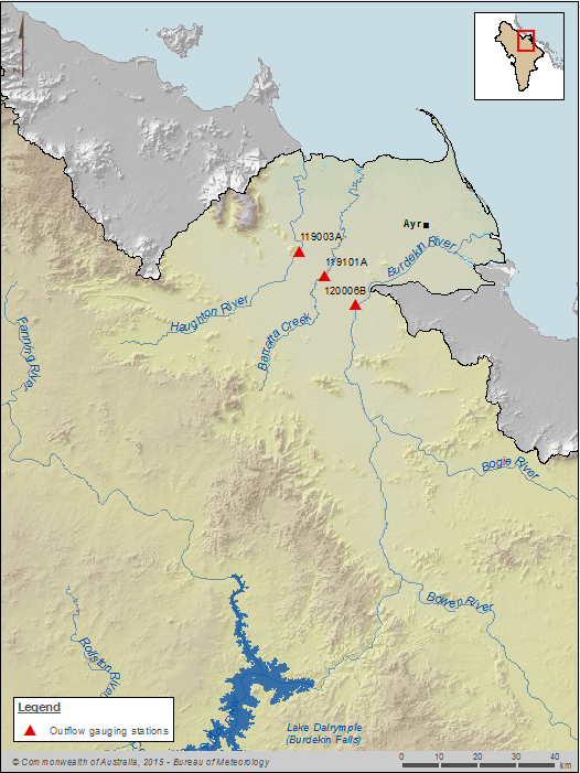 Figure 1 Gauging stations used to calculate total outflow to sea