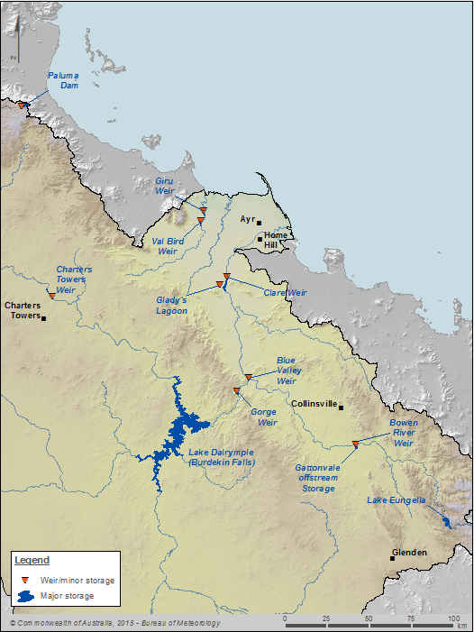 Figure P5 Surface water storages within the Burdekin region