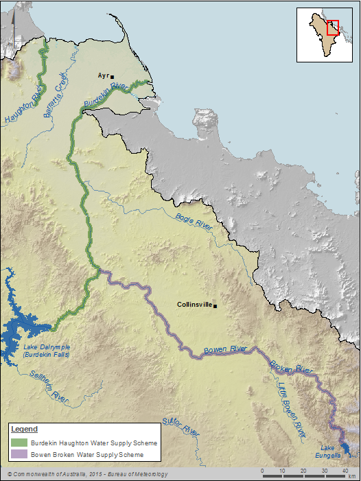 Figure P10 Water supply schemes in the Burdekin region