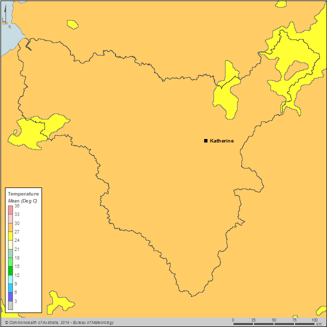 Figure C7 Annual mean temperature for the Daly region during the 2013–14 year