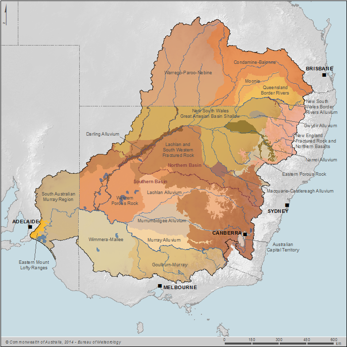 Figure P9 Water resource plan areas for groundwater within the Murray–Darling Basin region