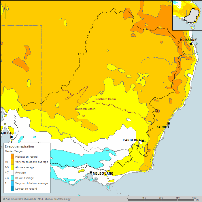  Figure C4 Annual potential evapotranspiration deciles for the Murray–Darling Basin region during the 2013–14 year