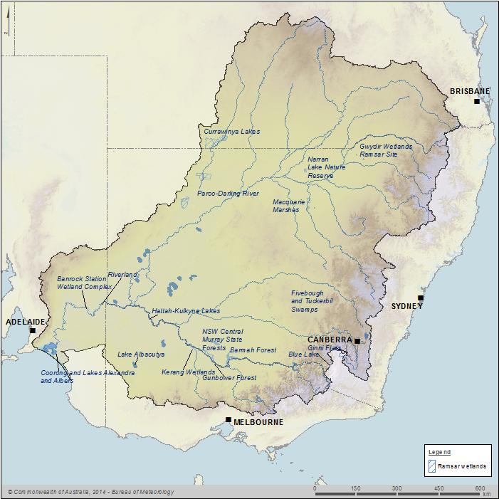 Figure P4 Ramsar wetlands in the Murray–Darling Basin region