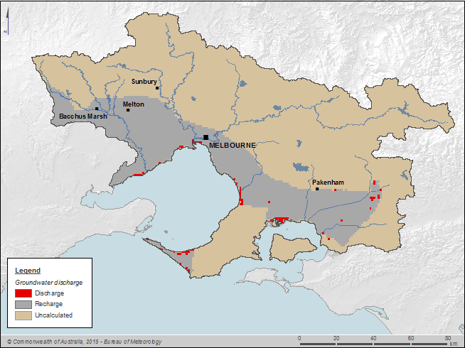Figure 2 WAVES model recharge areas