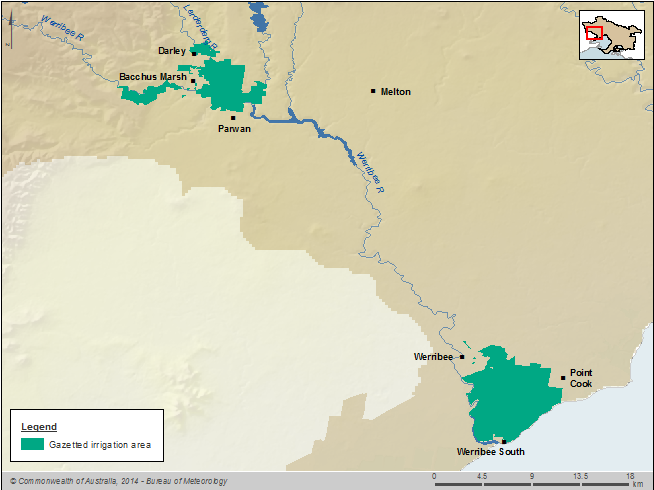 Figure P11 The Werribee and Bacchus Marsh irrigation districts in the Melbourne region