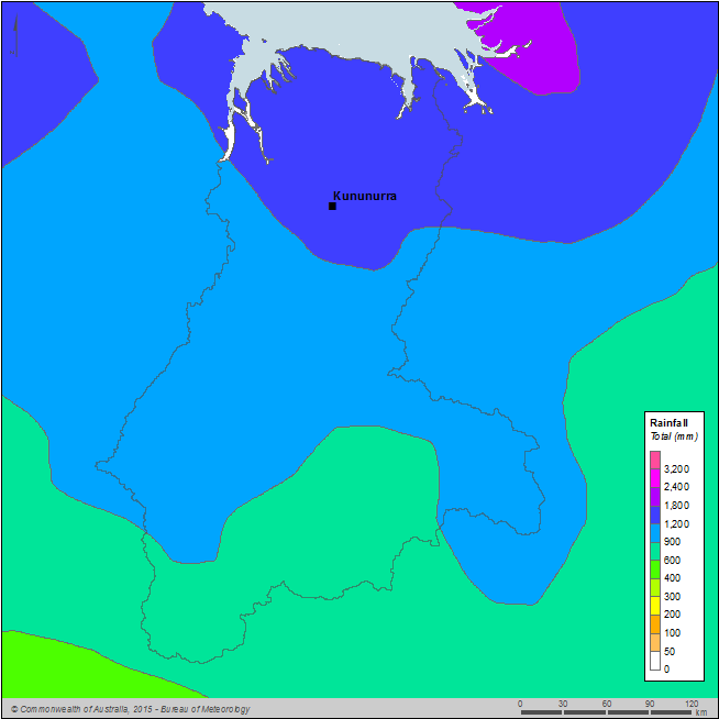 Figure C2 Total annual rainfall for the Ord region during the 2013–14 year